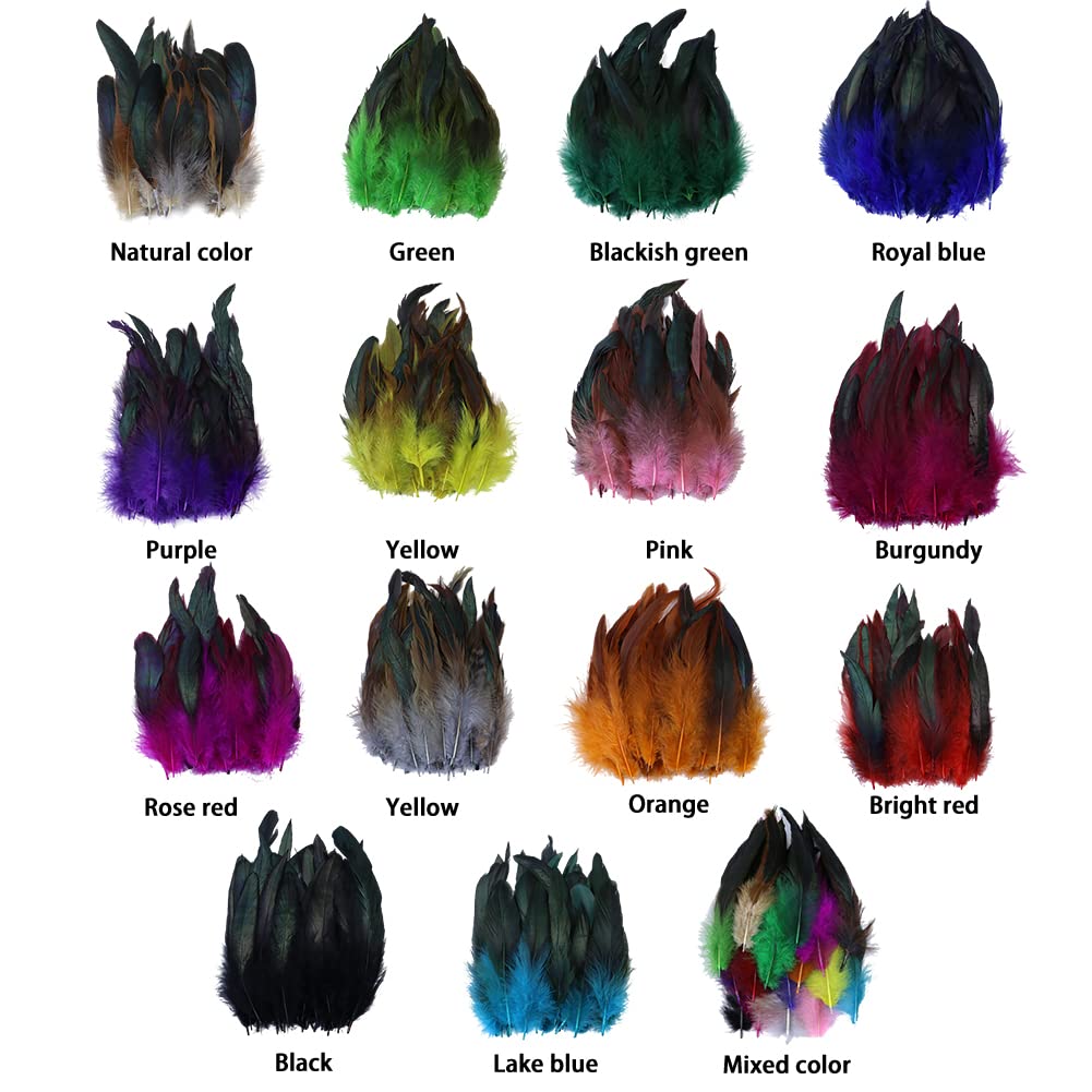 100 Piume Di Gallo Verde Scuro - 14-20 Cm, Per Fai Da Te, Costumi, Decorazioni - Foto 2