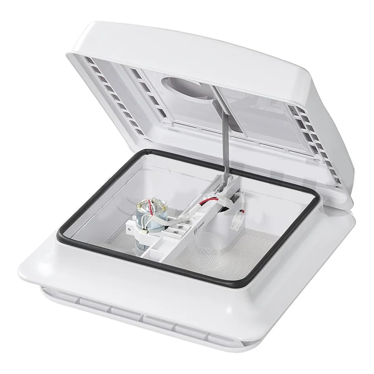 ProPlus Claraboya 28x28 cm con Ventilador de 12 V para Camper | Claraboya de plástico resistente a UV con mosquitera para el baño de autocaravanas, furgonetas camper y remolques.