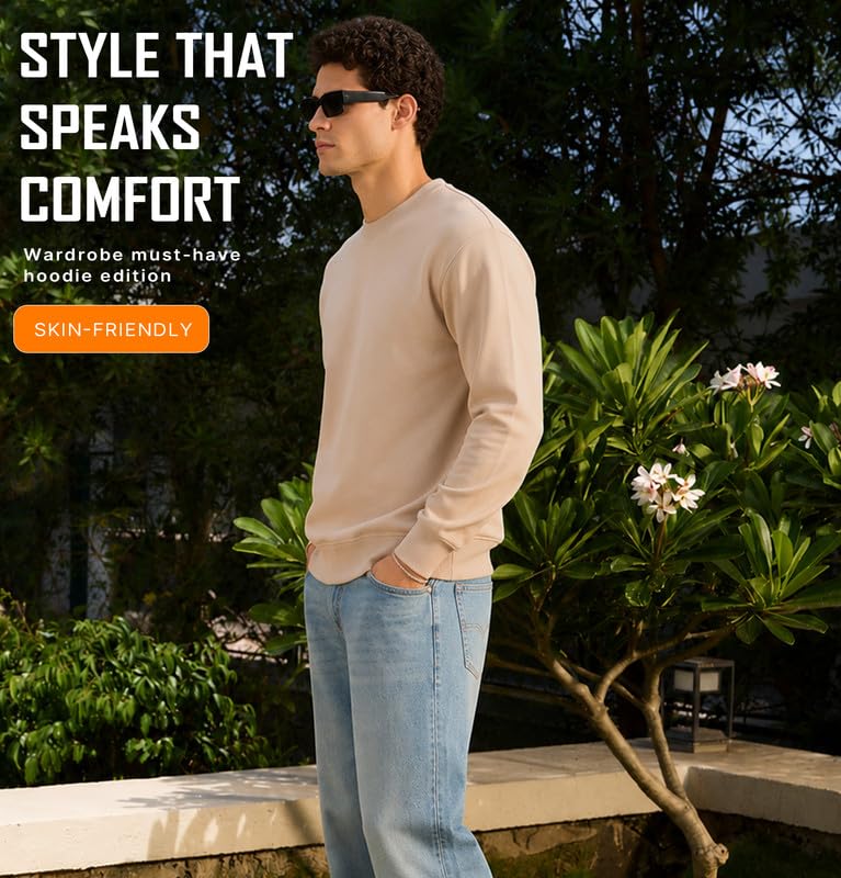 Image of Sleepynuts Men's Full Sleeve Round Neck Fleece Sweatshirt