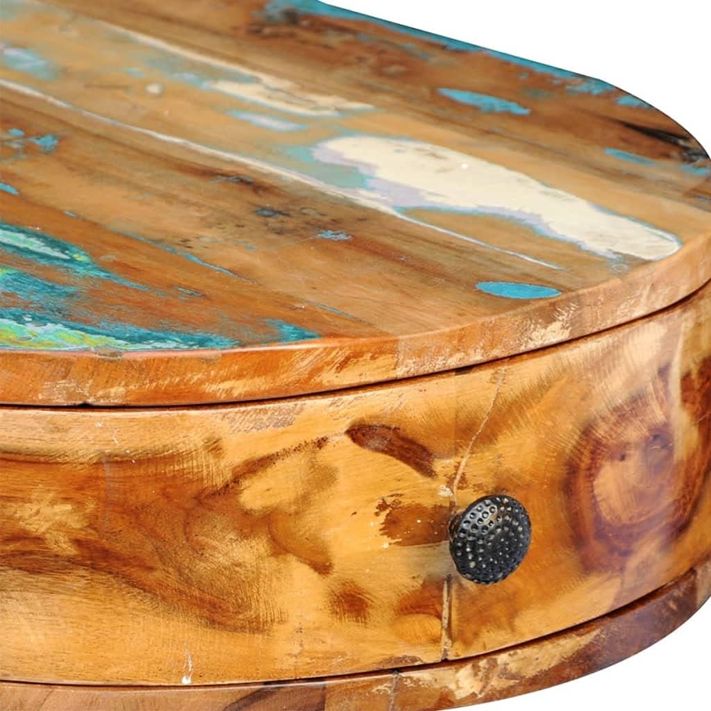 vidaXL Desk Multicolored Wood with Iron Legs Reclaimed Solid Wood and Iron