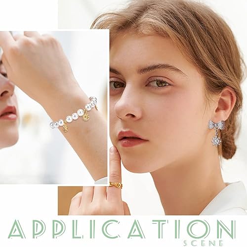 Miniatura 6 de DICOSMETIC 8 colgantes de mariposa de 2 estilos de latón micro pavé transparentes de circonitas cúbicas chapados en oro y platino, dijes de mariposa