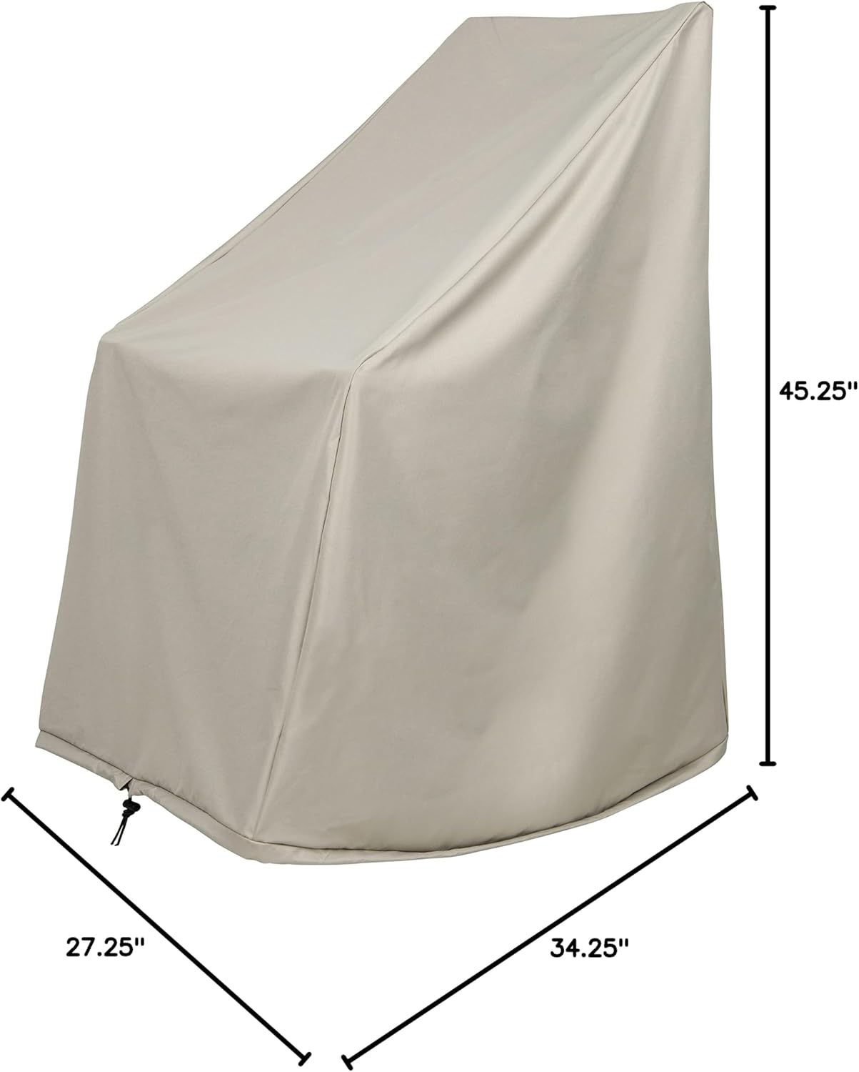 Shine Company 4361 Weatherproof Outdoor Rocking Chair Cover, 100% Woven Polyester, Elastic Cord with Toggle, Gray