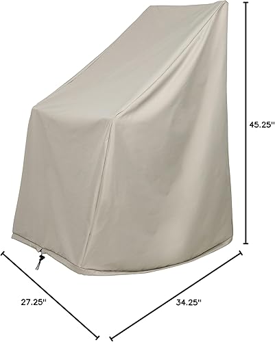 Miniatura 8 de Shine Company Funda para mecedora de exteriores resistente a la intemperie, 100% poliéster tejido, cordón elástico con palanca, gris