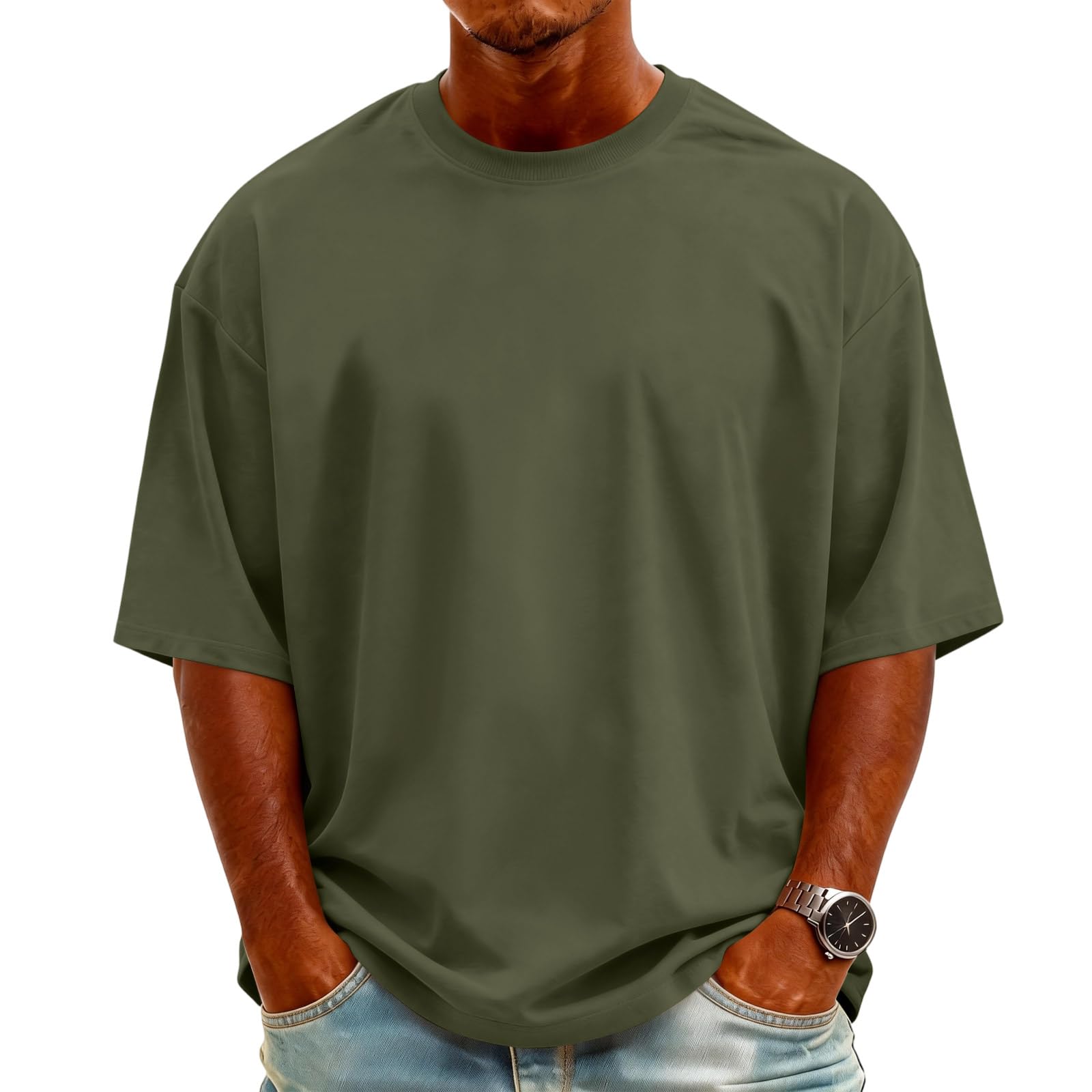 MOKBAY Camisetas Manga Corta Hombre Basicas Slim Fit Cuello Redondo Trabajo Transpirable Camiseta Hombre Running Casual Deportiva Verano Camisetas