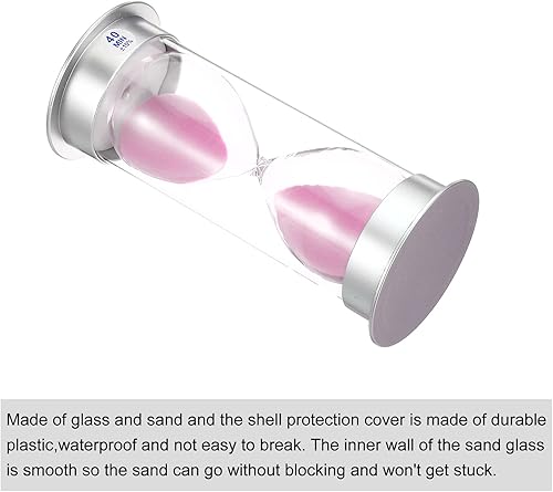 Miniatura 8 de PATIKIL Temporizador de arena de 40 minutos, reloj de arena con cubierta de plástico, vidrio de arena para juegos, cocina, recuerdos de fiesta,