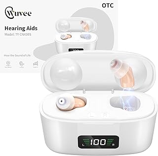 OTC Hearing Aids for Seniors, Hearing Amplifiers Devices Rechargeable with Noise Cancelling, Superior Sound Quality for Women Men Hearing Loss, Auto On/Off