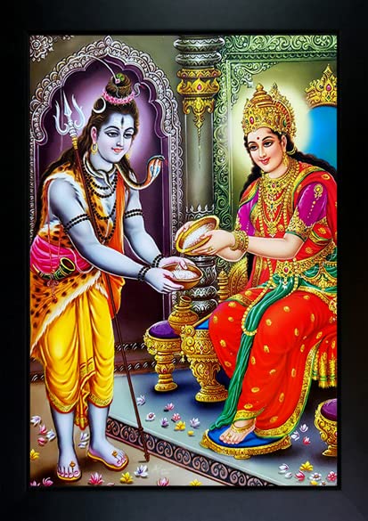 RV SALES Maa Annapurna Devi Photo Frame Wall Painting For Home Decoration And Gifting (10 x 13.5 inch) (02 annapurna devi)