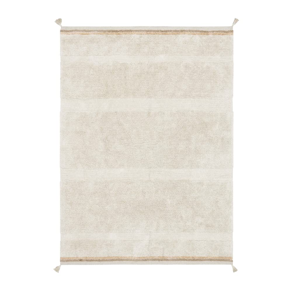 Lorena Canals | Bloom Washable Rug in Natural Color. for Bedrooms, Living Rooms, Entryways. Handmade in Cotton. Size: 5' 7" x 7' 10"