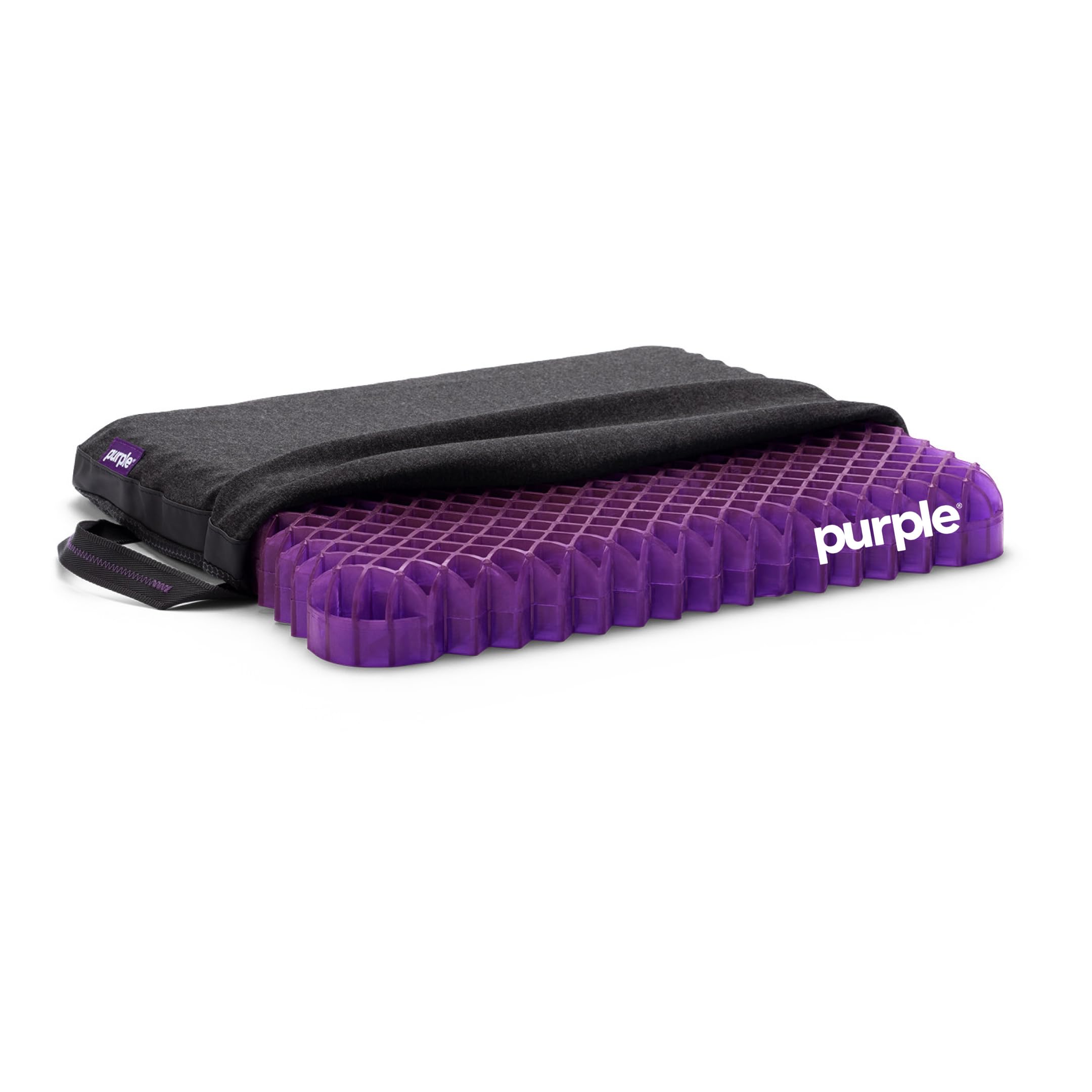 Purple Royal Seat Cushion Portable 2 Inch Gel Seat Cushion GelFlex Grid | Handles for Car Office Chair Stadium - Pressure-Reducing for Hard Seats Temperature-Neutral No-Slip - Made in USA product thumbnail 3