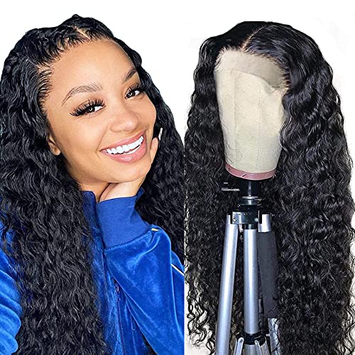 Water Wave Lace Front Wigs Human Hair Pre Plucked,4x4 Deep Wave Lace Front Wig,Wet And Wavy Lace Front Wigs Human Hair,Glueless Virgin Hair Wigs 150% Density