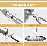 Vista 6 de Trapeador de pulverización para limpieza de suelos: mopa húmeda de microfibra con 3 almohadillas lavables y botella recargable, trapeador plano