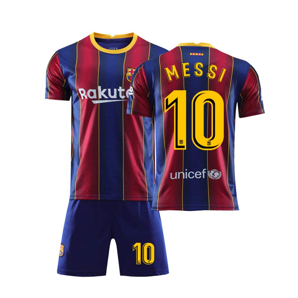 PAOFU-Fútbol Club Barcelona #10 Messi Fan Soccer Jerseys,Champions League 19-20 Home Football #10 Messi Football Jersey for Adults And Children