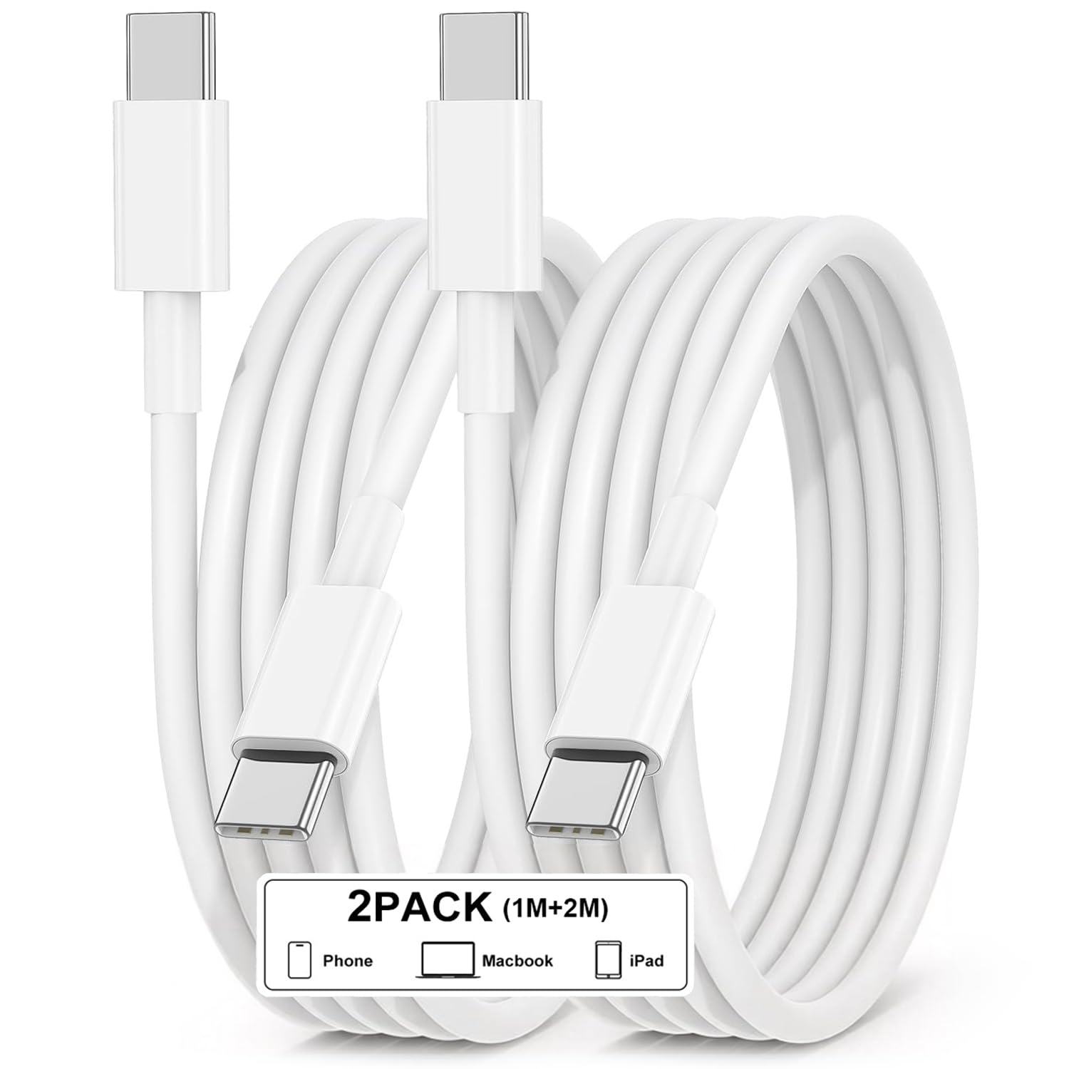 iPhone Ladekabel, USB C auf USB C Kabel für Apple iPhone 17 16 15, [2Pack 1M+2M] PD Schnellladekabel USB C Ladekabel für iPhone 17 Pro/Pro Max/Air/16 Pro/Pro Max/Plus/15 Pro/Pro Max/Plus,iPad,Macbook