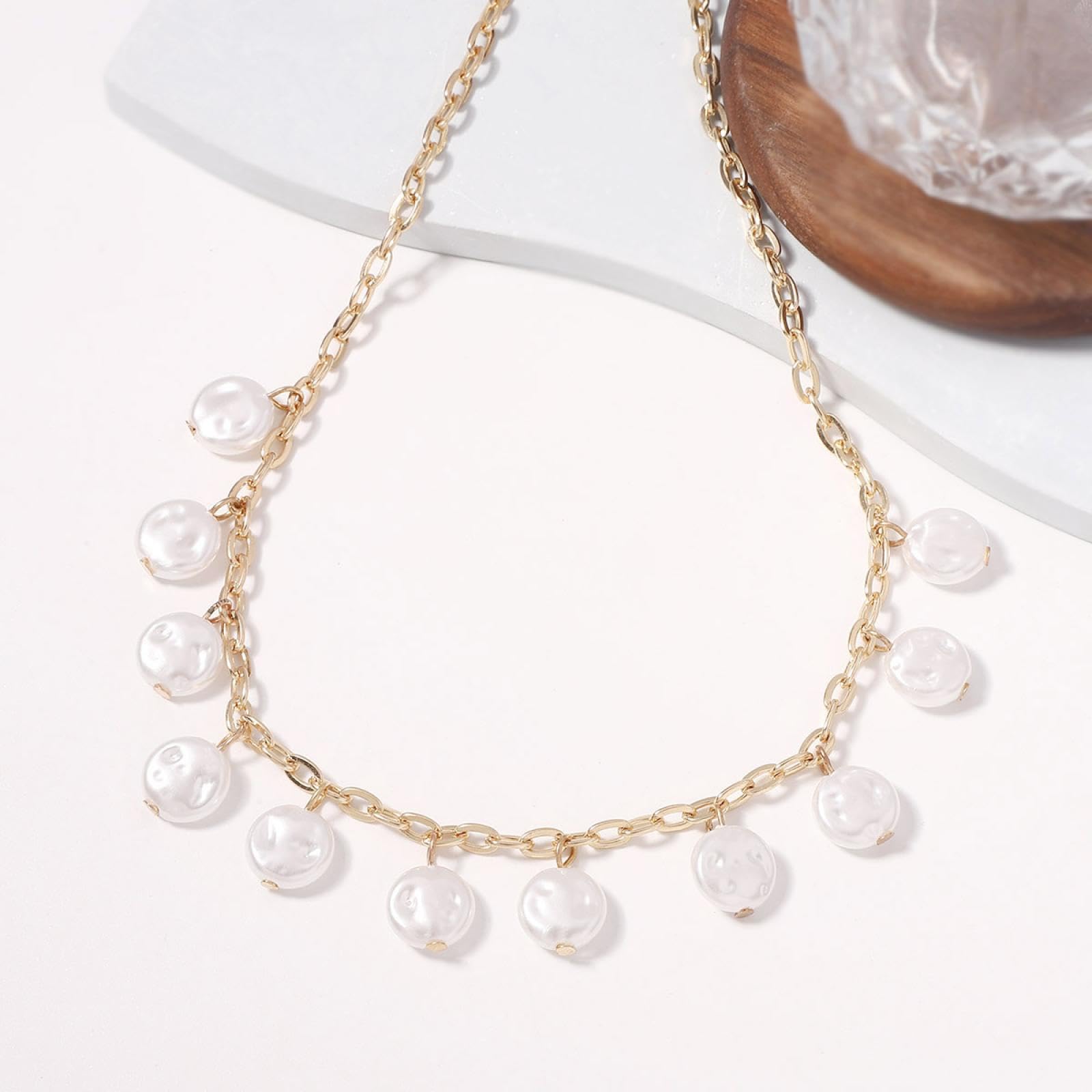 Anhänger Kette Männer Frauen Schmuck Böhmian Minimalistische Nachahmung Perlenkette