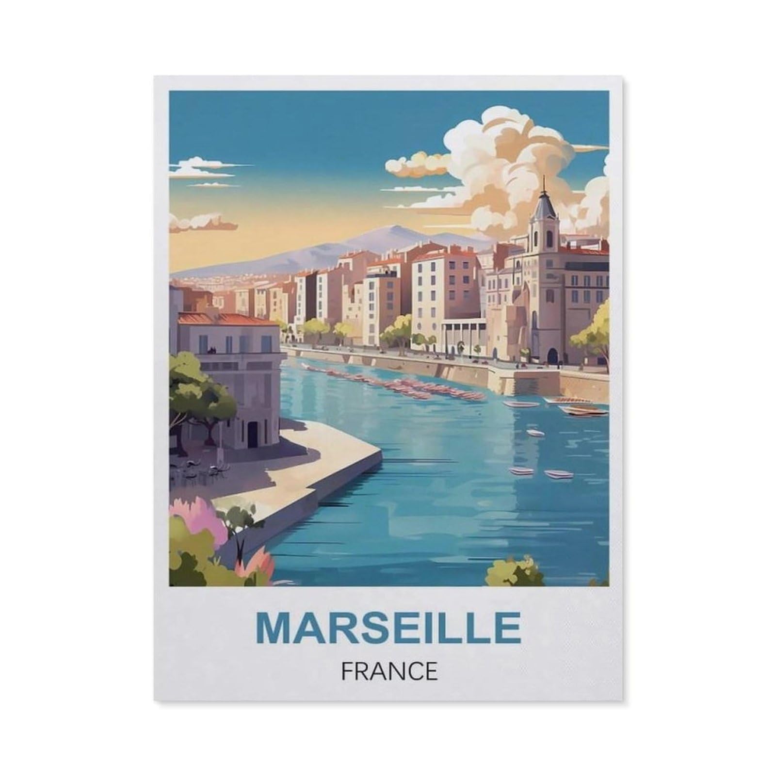Metal Sign Tin Sign，Marseille France(20x30cm）