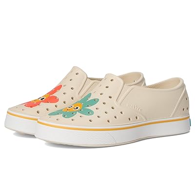 Native Shoes Kids Miles Block (Little Kid/Big Kid) Kids Shoes Bone White/Shell White/Happy Flower Block