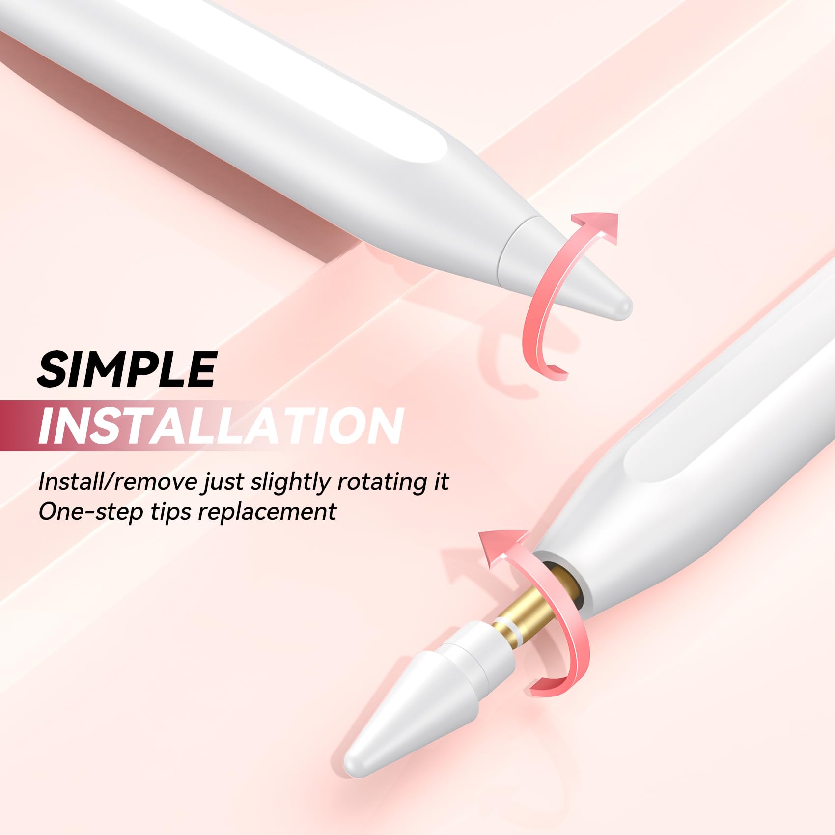 6-pak wymiennych końcówek do Apple Pencil, igły z etui, bez zużywających się ołówków do Apple Pencil 2. generacji, USB C, Pencil Pro, zestaw ołówków iPad Pro (fioletowe)