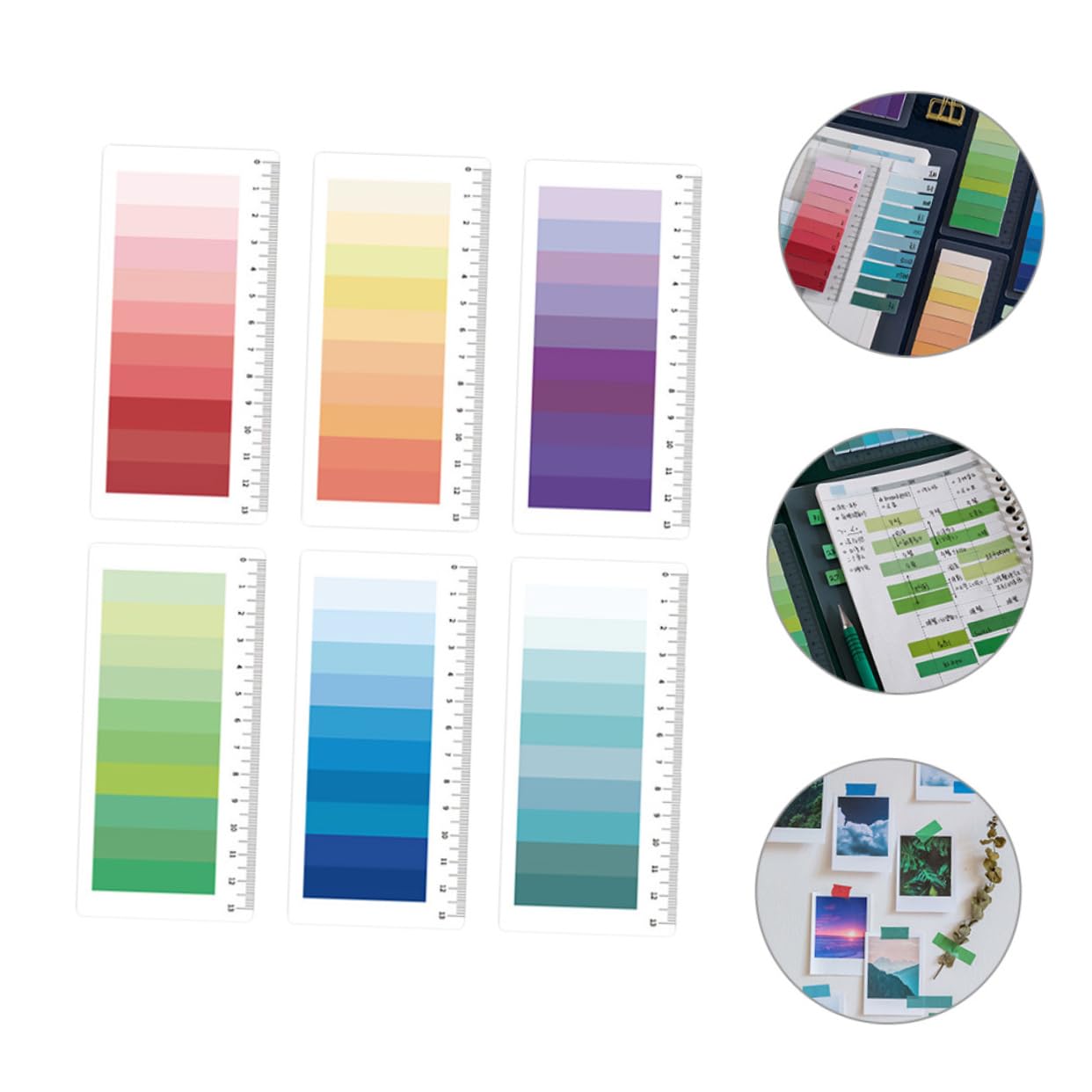 12 Set Linguette Adesive Colorate per Libri Indicatori Riposizionabili e Scrivibili per Studio e Ufficio Foglietti per Organizzazione