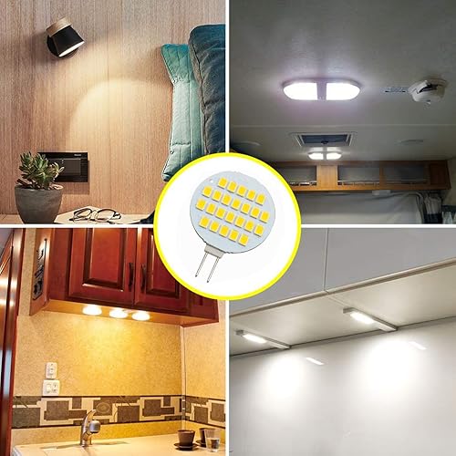 Vista 8 de GRV G4 24-2835 SMD - Bombilla LED súper brillante blanca cálida, luz de cúpula para gabinete de caravana, CA/DC12V-24V, paquete de 6 (3.0 generación)