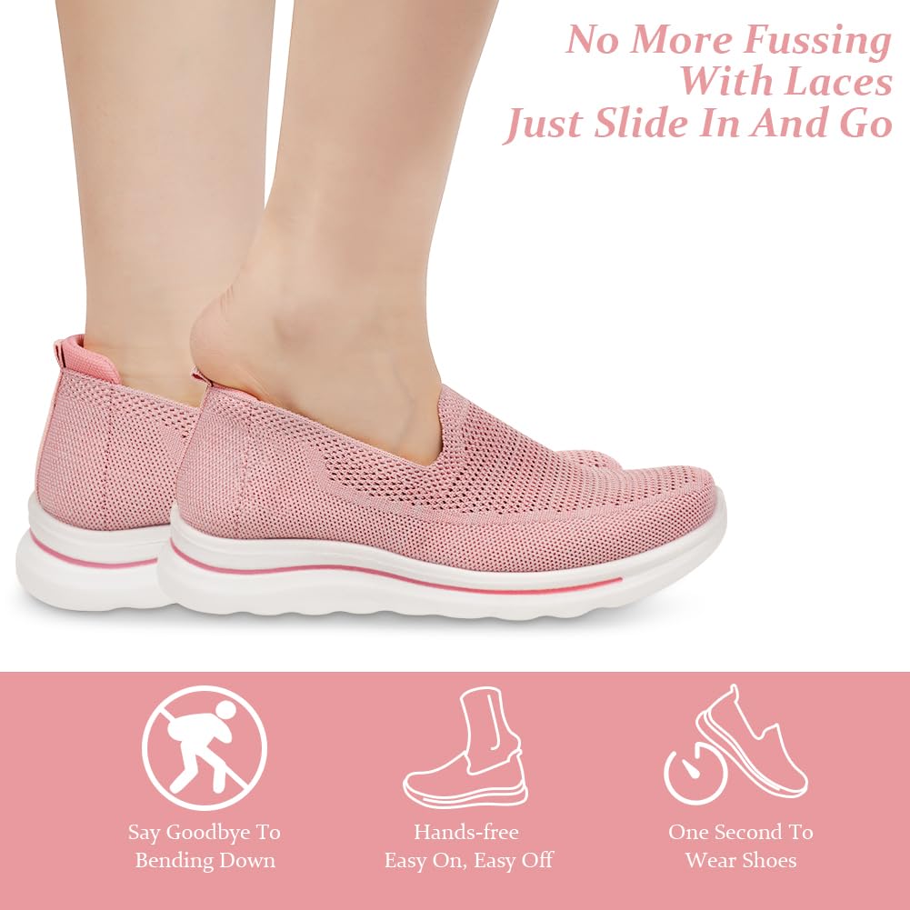 OFFCUP Zapatillas Sin Cordones para Mujer Ortopédicas Transpirables Rosado 38EU