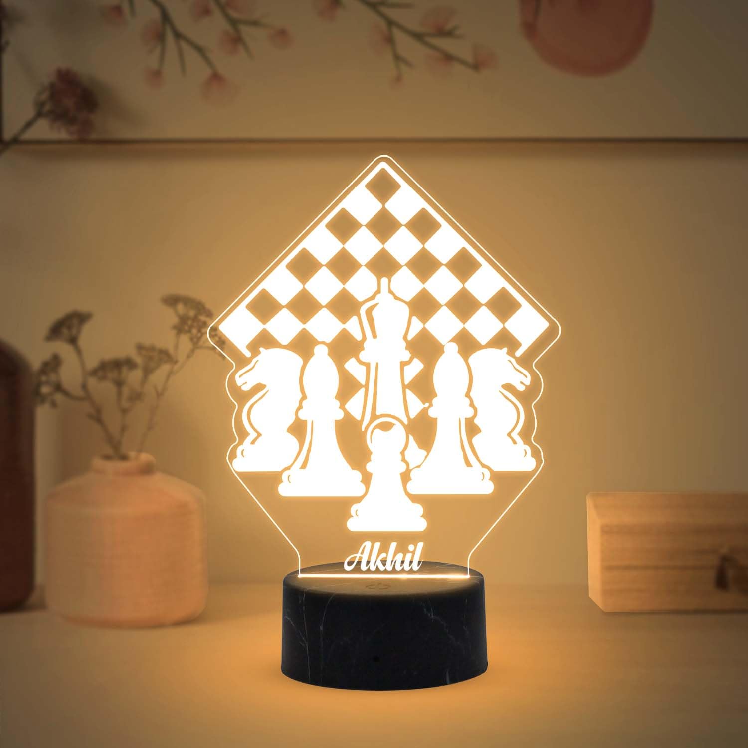 3D Chess Lamp - Personalized Gift for Chess Players -1