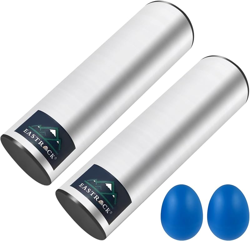 EASTROCK 2pcs Cylinder Shaker with 2 Egg Shakers Silver | Stainless steel cylinder shakers, Latin percussion for band accompaniment