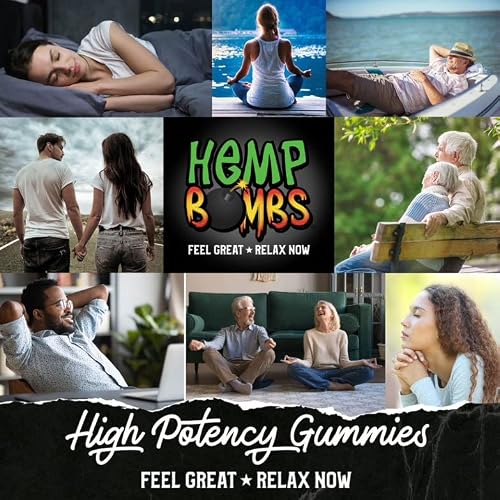 Hemp Bombs Hemp Gummies High Potency Extra Strength - Pain, Relaxation, Stress, And Mood - Premium Gummy Supplement Made At Our Facility In The Usa - 50 Count Large Size 1500 Mg #TOP3
