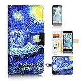 ( For iPhone 8 / iPhone 7 ) Flip Wallet Case Cover and Screen Protector Bundle A0066 Starry Night...
