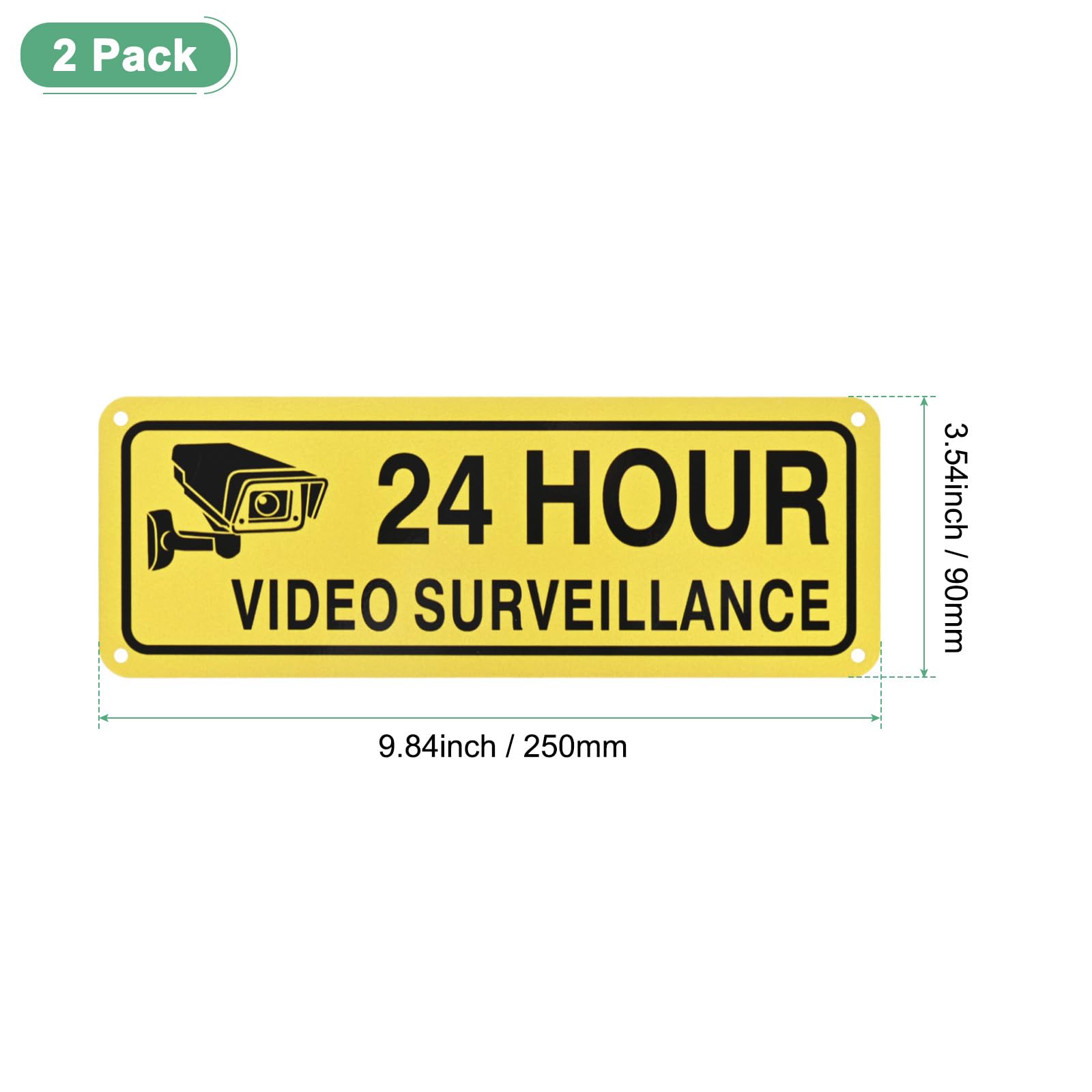 M METERXITY 2-Pack 24 Hour Video Surveillance Sign - Image 3