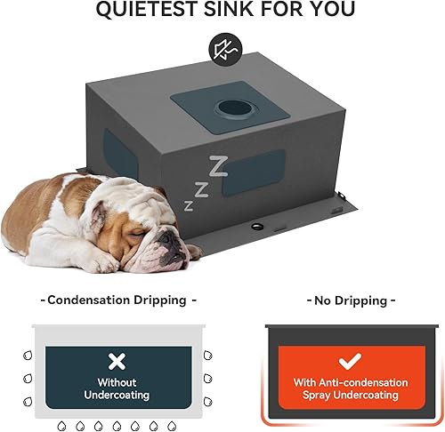 Miniatura 6 de Lordear Fregadero de lavandería de 25 pulgadas x 22 x 12 pulgadas, color negro, fregadero de lavandería profundo de montaje superior, fregadero de