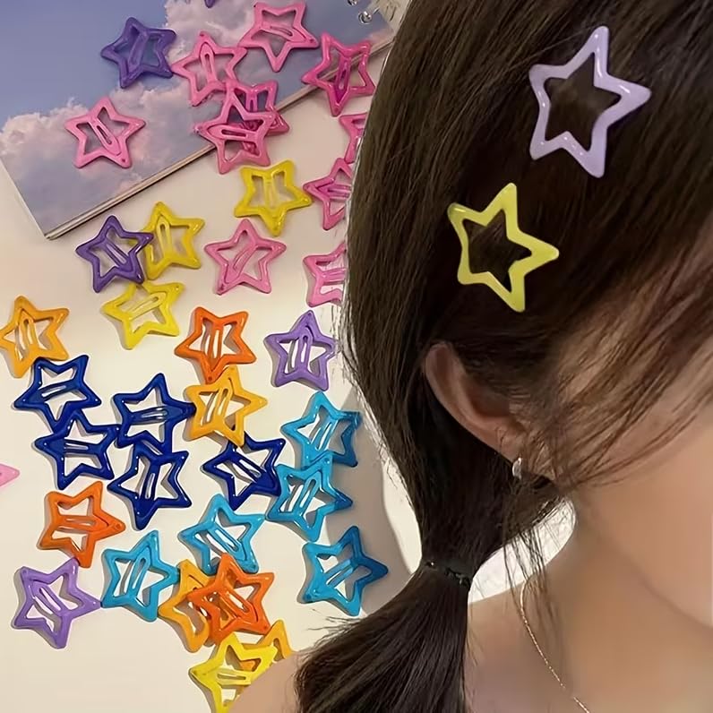 Star Hair Clips for Girls & Women – Colorful Star Shape Hair Pins for Kids, Teens & Women, Cute Korean Style Hair Accessories for Parties (Pack of 10)-picture-40
