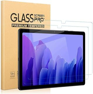 مجموعة واقيات شاشة من قطعتين لجهاز سامسونج جالاكسي تاب ايه 7 -T500 - T505 - T507 بصلابة 9H ومضادة للخدش ومصنوعة الزجاج المقوى 10.4 بوصة شفاف