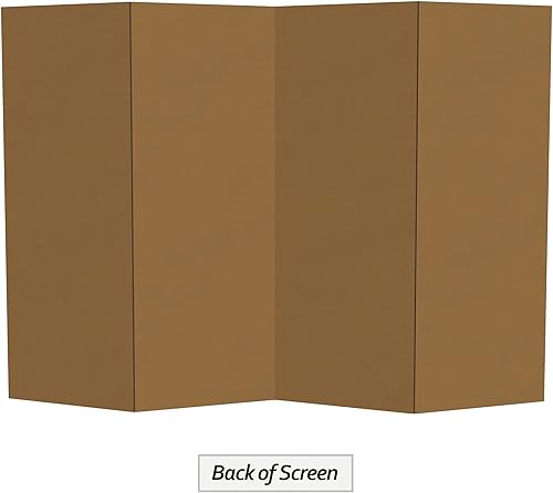 Miniatura 6 de Pantalla plegable temporal de cartón blanco corto de 4 pies - 4 paneles