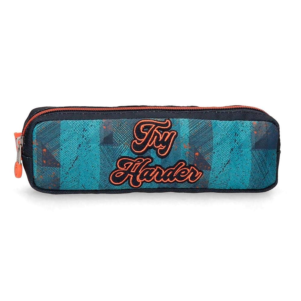 Enso Try Harder Pencil Case Blue, Blue, 22x7x3 cms, Utensil Pocket
