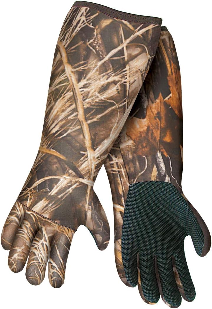 Allen Company Waterproof Decoy Gloves - 18" Long Neoprene Hunting Gloves for Duck and Waterfowl - Grip Palm - Realtree Max-5 Camo - One Size
