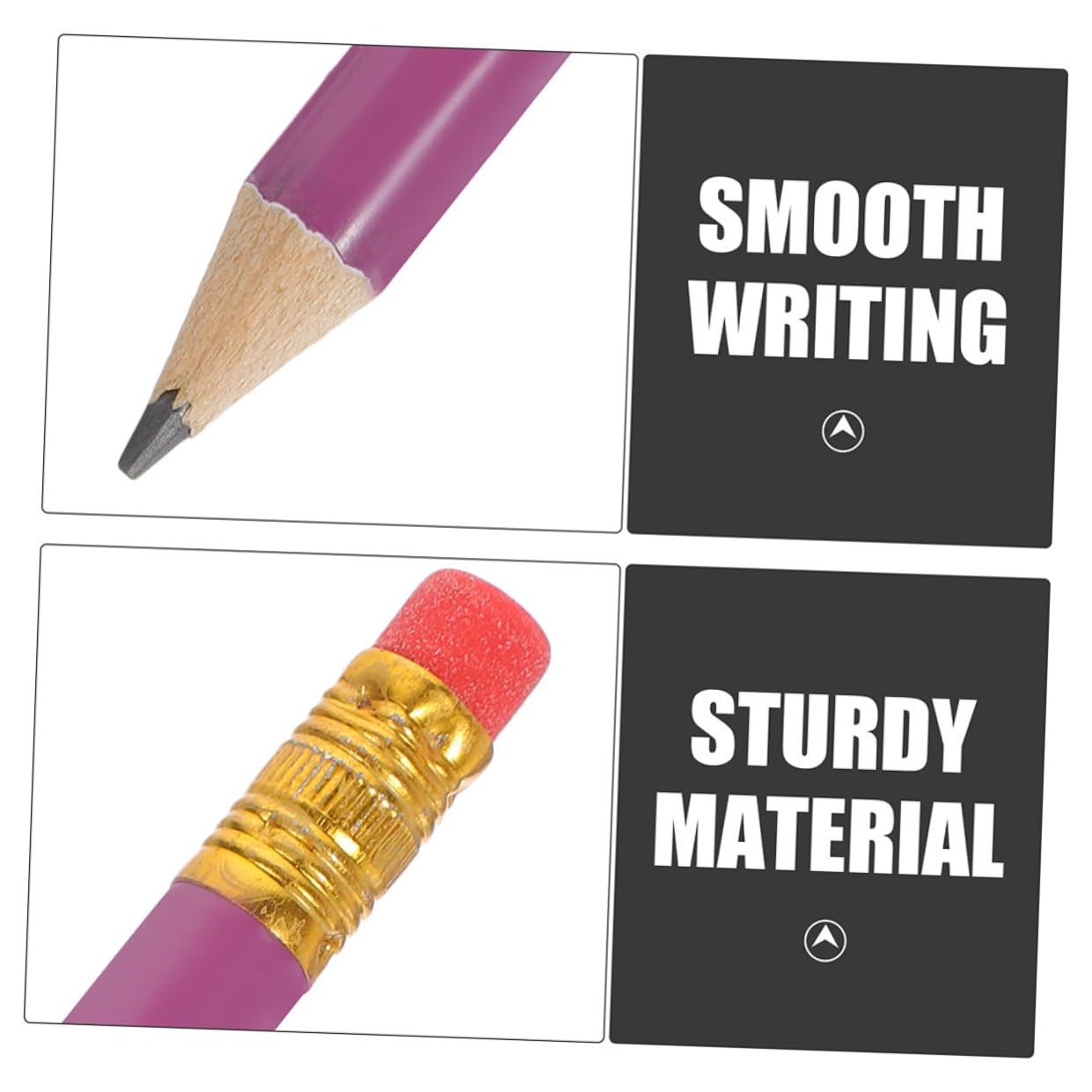 144 Matite Hb in Legno Porpora per Scrittura e Disegno Design Ergonomico, Facili da Conservare, per Studenti e Scuola Elementare