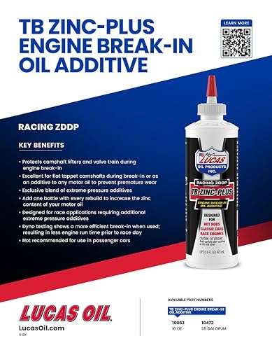 Lucas Oil 10063 Engine Break in Oil Additive w/TB Zinc Plus - 16 Ounce (Pack of 12)