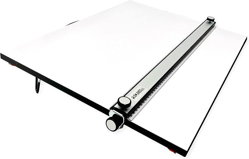 Proartek PK00015 Model PXB24 Portable Drafting Drawing Board 18" x 24"; PXB Series; Adjustable Aluminum Parallel Straightedge; Carry Handle; Architecture Tool for Students and Professionals