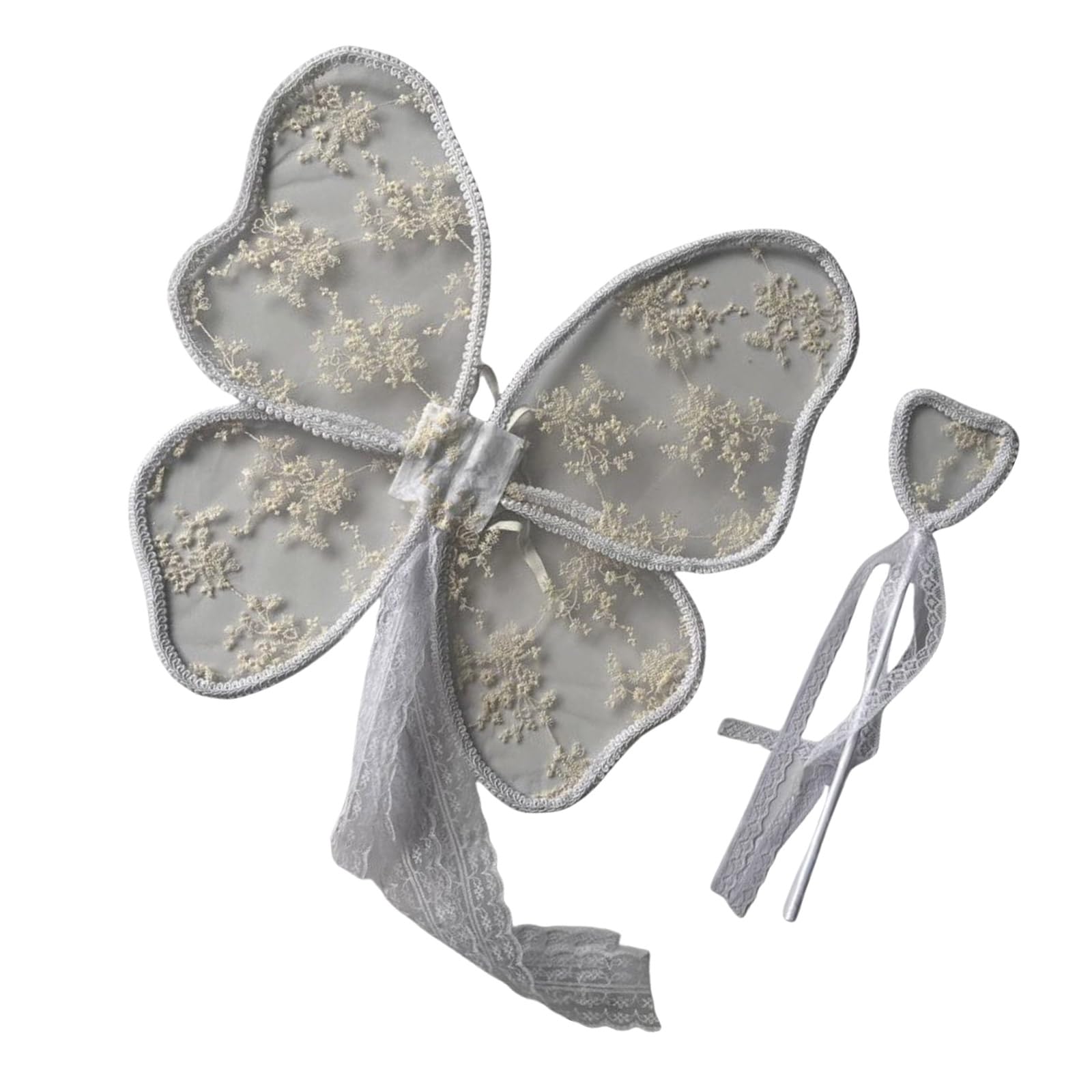 Maxtonser Angelic Lace Wing Costume with Embroidery Detail Lovely Butterfly Wing for Photoshoots and Birthday Parties