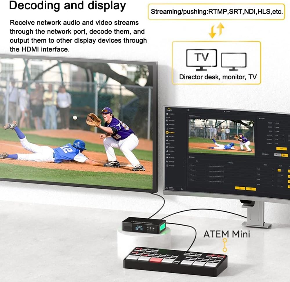 youyeetoo LinkPi ENC1-V3P 4K30 HDMI NDI Encoder with Built-in Tally, H.265 Compression, and Multi-Protocol Support for Professional Live Streaming and Studio Use (Standard Kit)