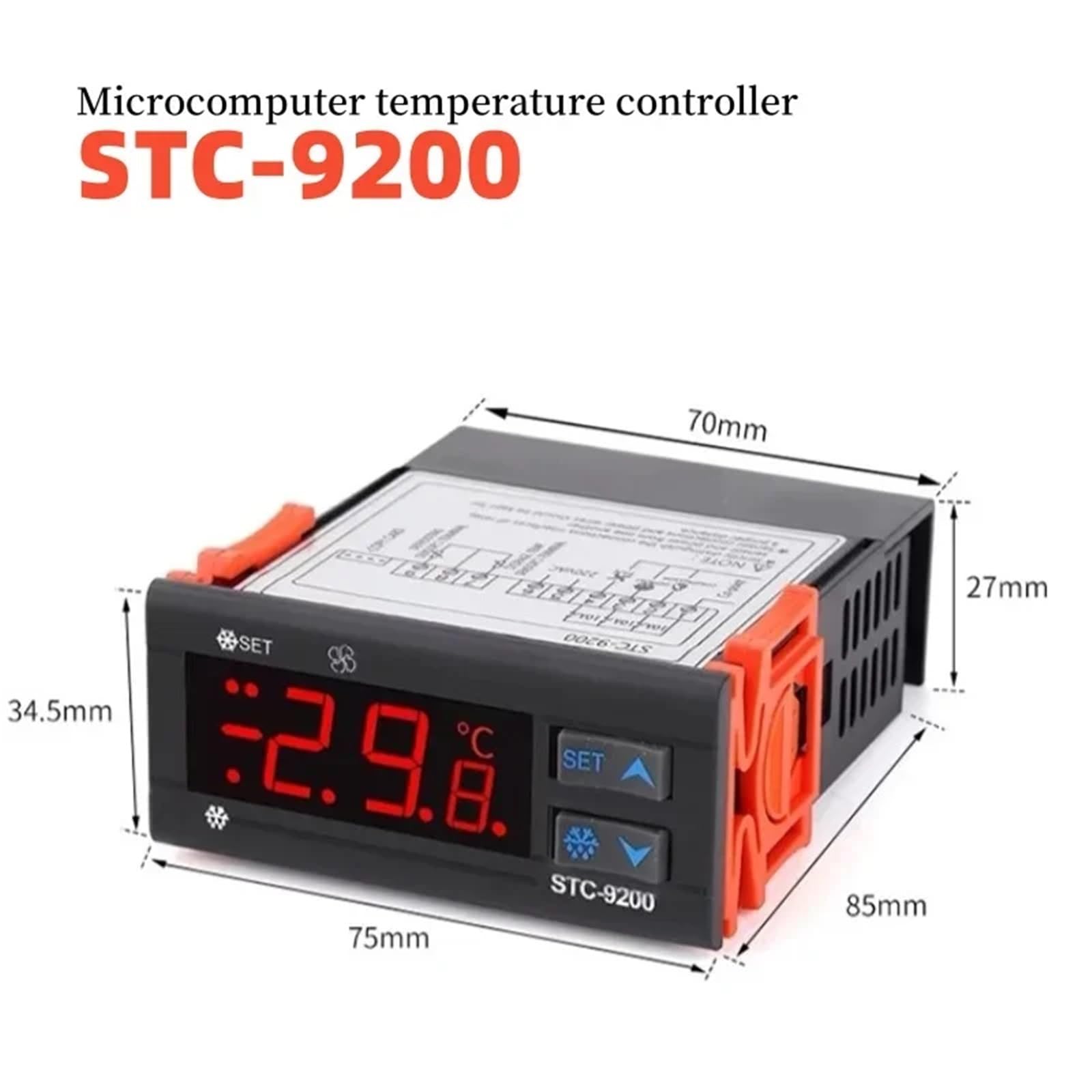 STC-9200 Microcomputer Regolatore di Temperatura Termostato Regolatore Termoregolatore con Funzione di Sbrinamento Refrigerazione(AC 110-220V)