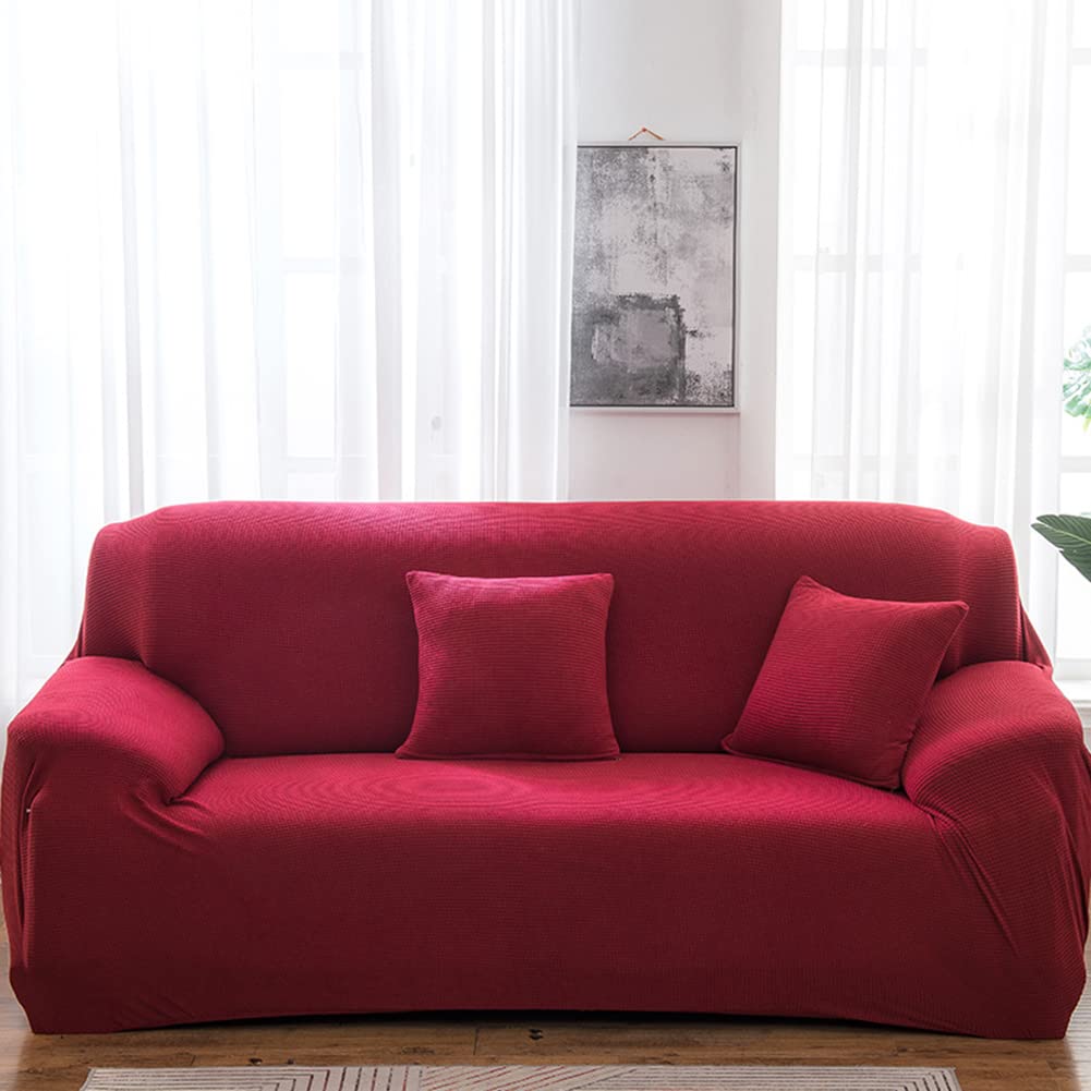 Funda de sofa elastica para sala de estar con perros y gatos en color vino