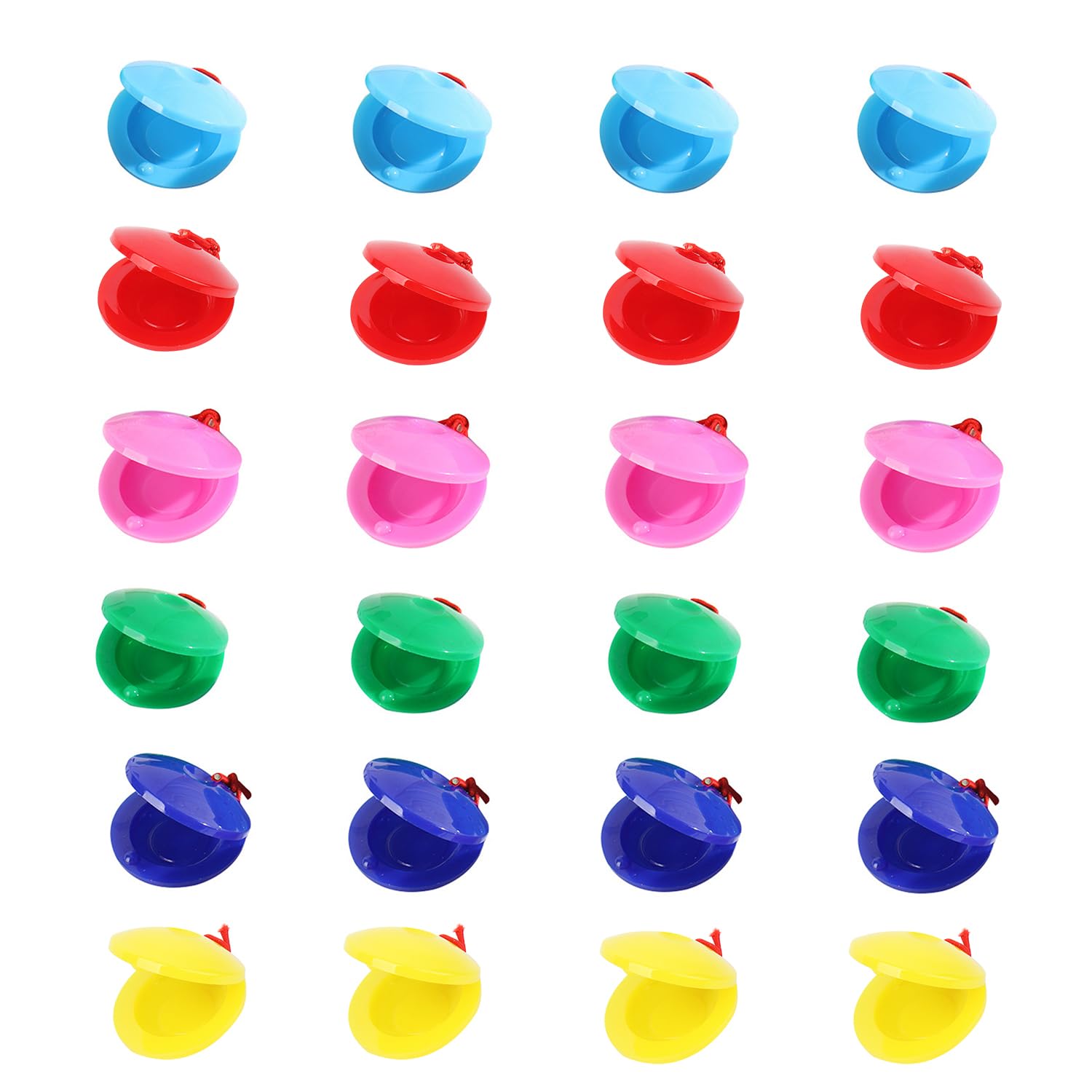Lezevn 24Pcs Finger Castanets Plastic Musical Castanets Percussion Instrument Finger Clappers Musical Instruments for Baby Kids