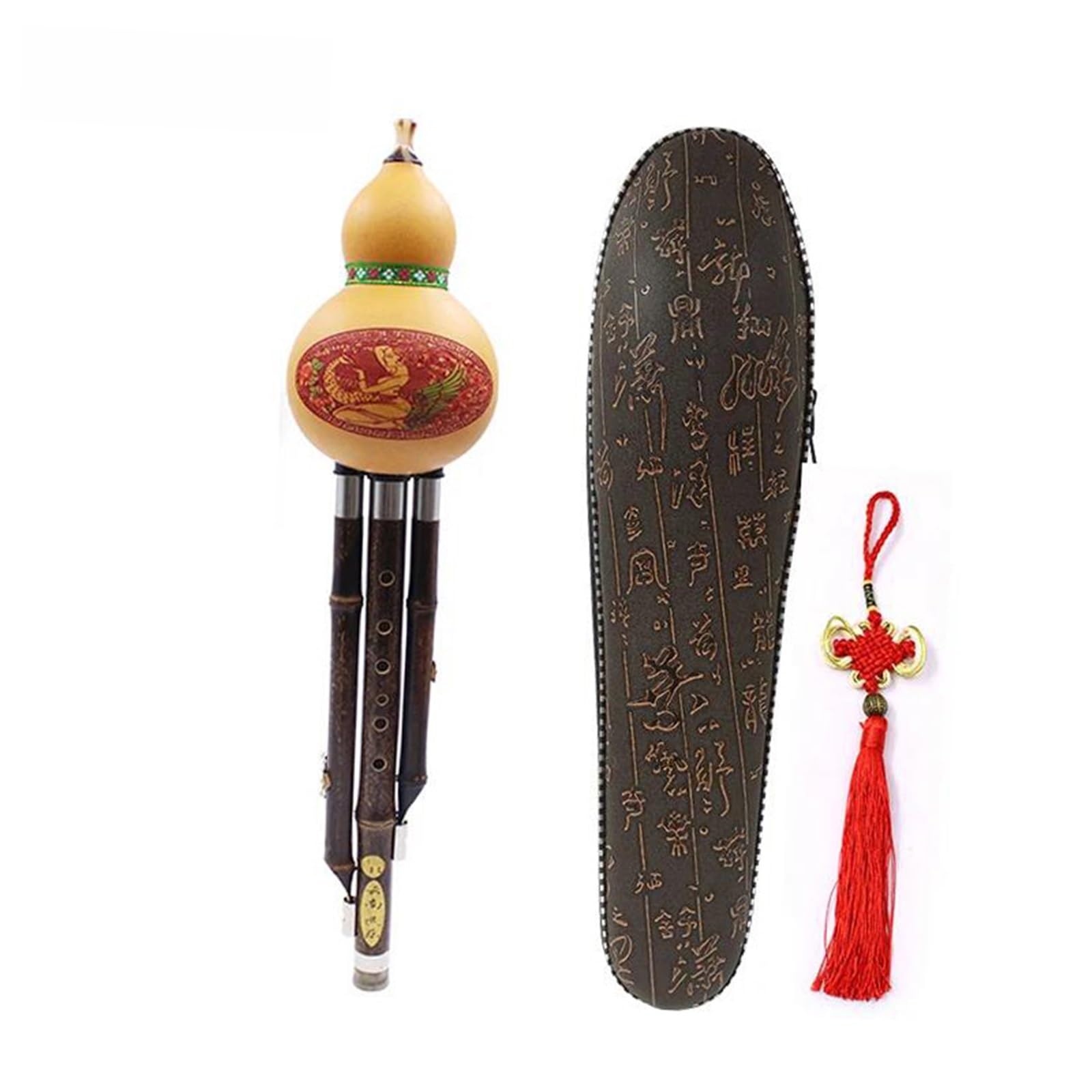 Hulusi Instrument De Musique Traditionnel Hulusi Descendant B Air C Air Flûte Cucurbit Soie Débutant Jeu Professionnel(C)