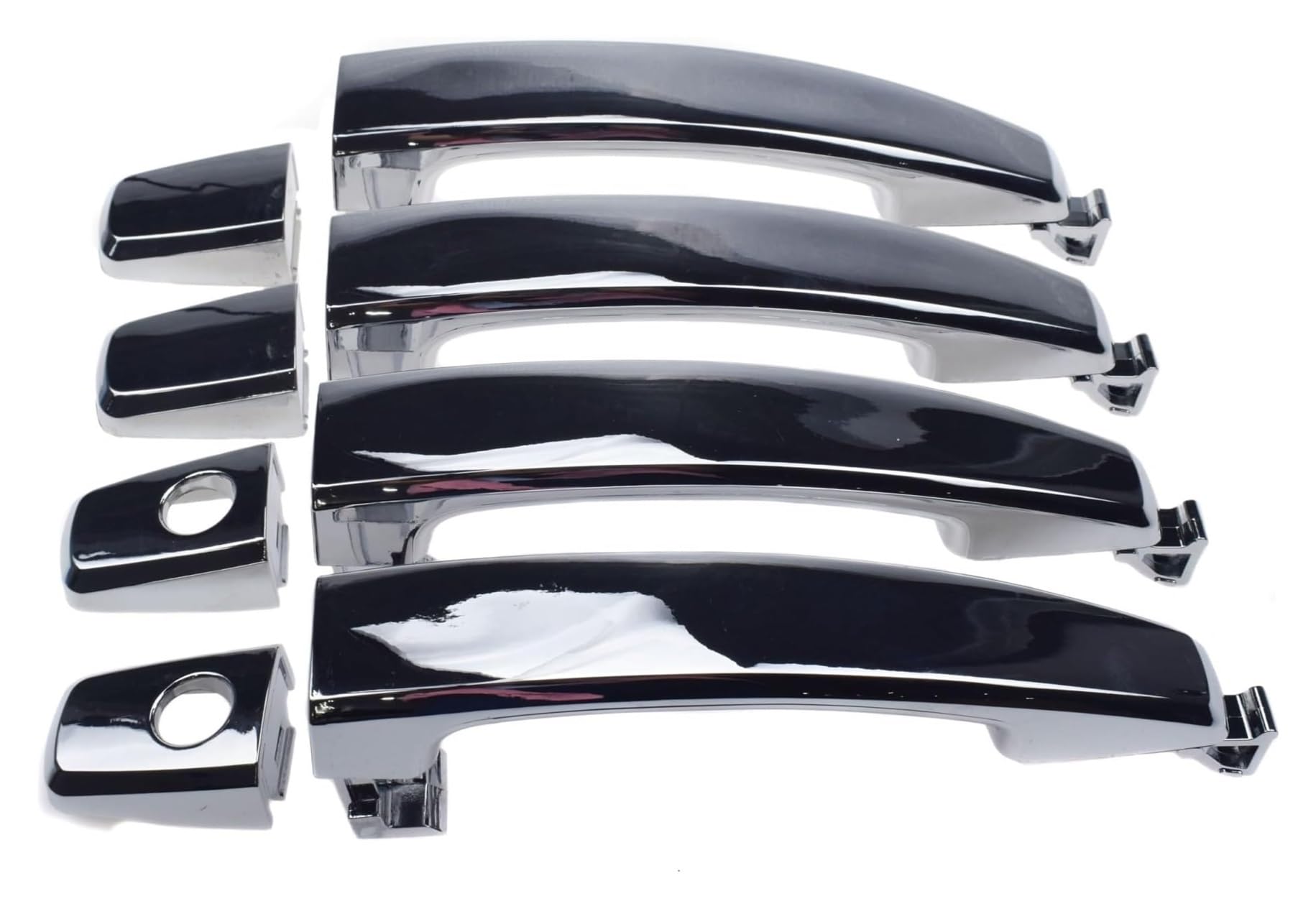 Qwqthgs 4 Sides 2 Holes Car Exterior Door Handle Cap For Captiva For Sport For Aveo For Saturn For Vue Chrome Exterior Door Handle 96468266 96468306(4 Sides 2 Holes)