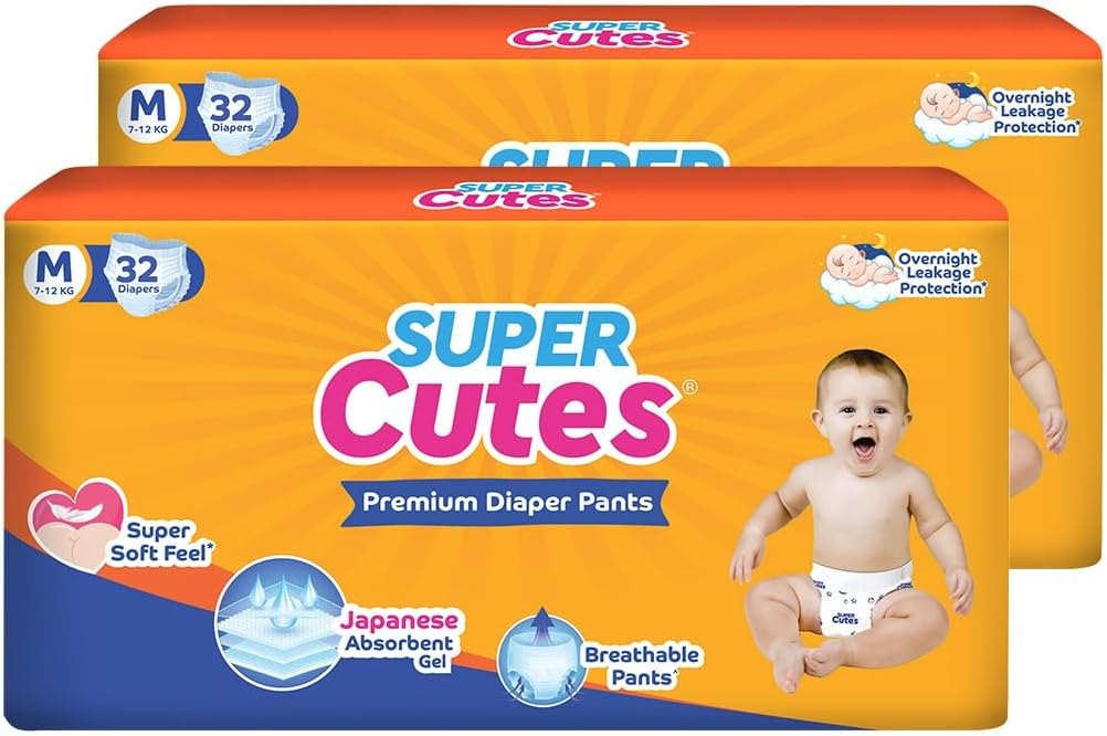 Wonder Pullups Diaper Pants (Medium) | Super Soft and Rash Free Diapers| Protection upto 12 hours with No Leakage - Unisex Baby,Pack of 64