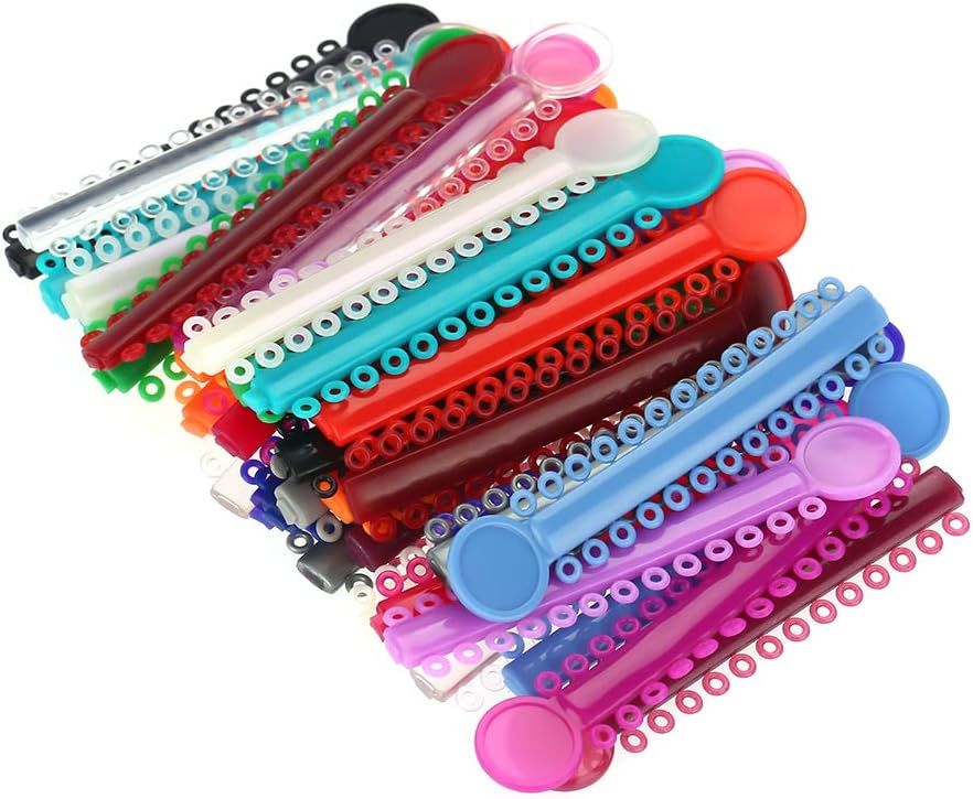 40 unids/pack de bandas de goma de ligadura de ortodoncia dental, corsé elástico de corrector de dientes multicolor