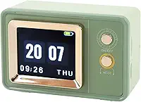 Zopsc Alto -falante Portátil de Bluetooth, Alto -falante Portátil Bt Retro Sem Fio Com Dinâmica Scene Lyrics Display, Calendário de Relógio, Som HiFi, Bt e Modo de Reprodução de