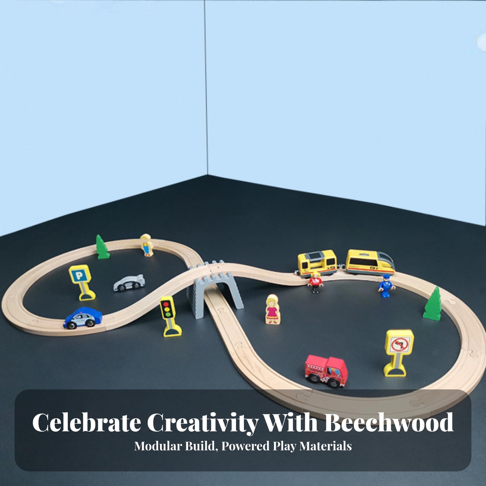 Pista con Trenetto Batteria e Personaggi Stimola il Pensiero Spaziale, Creativo, Giocattolo