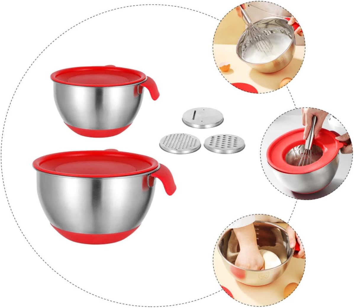 Ciieeo 1Set Salad Bowl Multi Function Mixing Bowls with Grater for Salad Noodles and Daily Use Easy to Clean Kitchen Essential